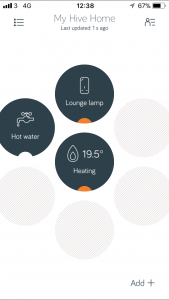 hive heating control dashboard