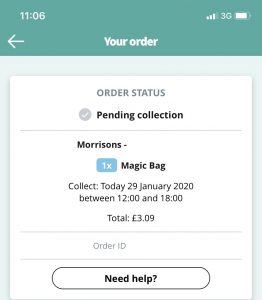 confirmation of my morrisions too good to go box